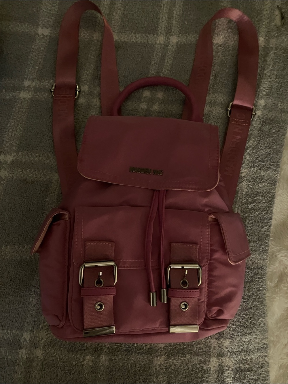 Michael Kors Mauve Pink Nylon Backpack with Buckle Pockets